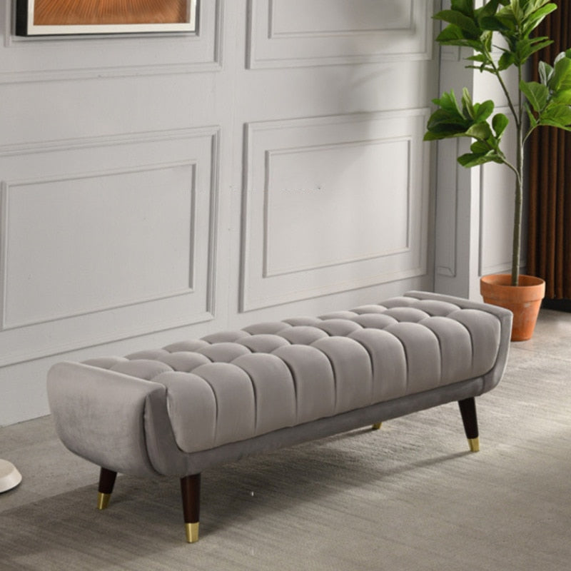 Lixra Button Tufted Modern Appealing Fabric Ottoman
