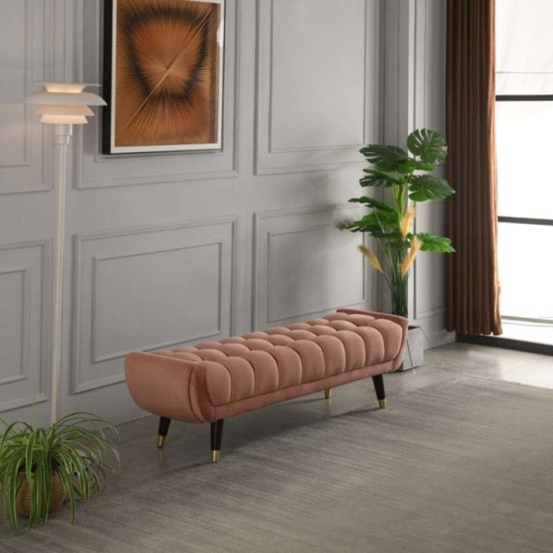 Lixra Button Tufted Modern Appealing Fabric Ottoman