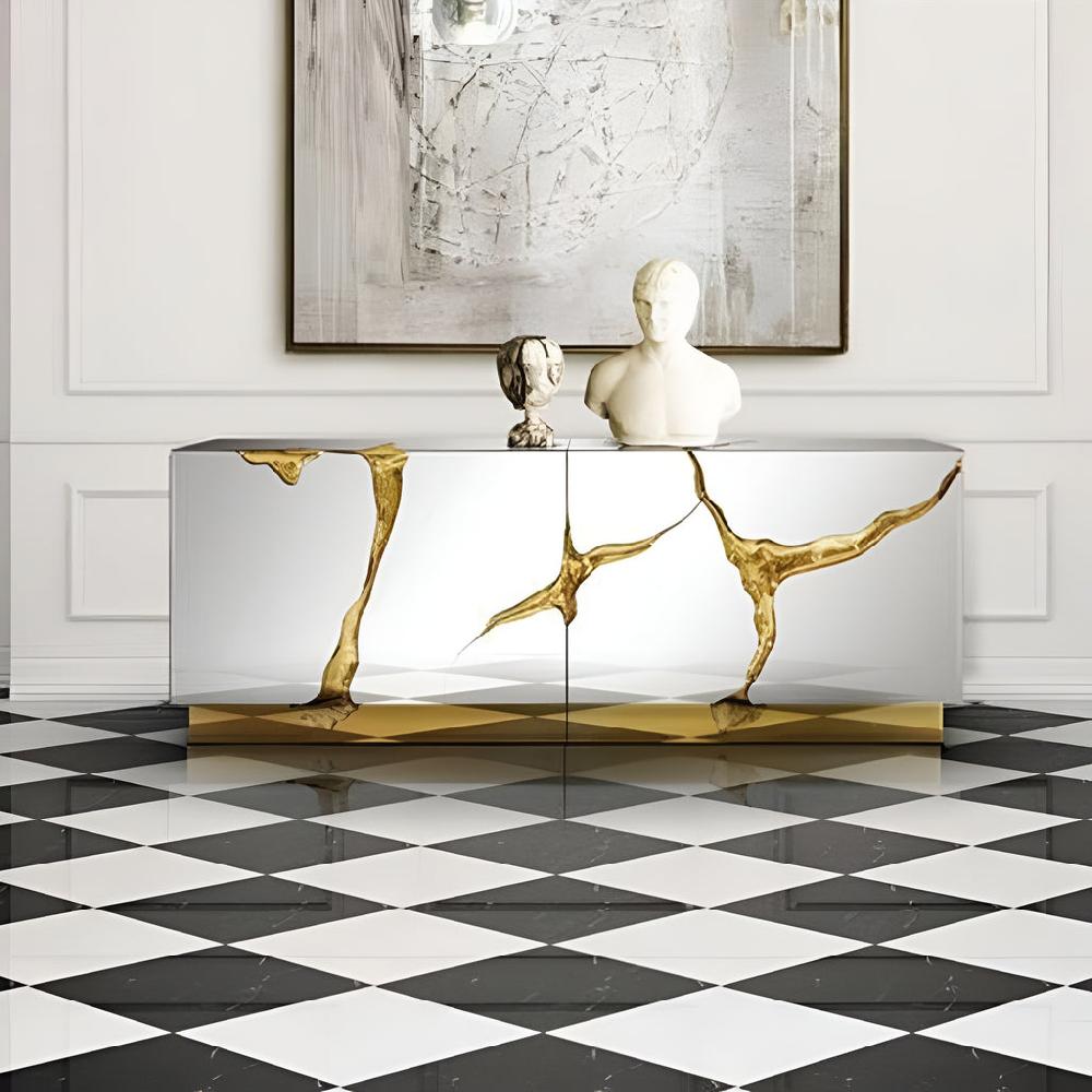 Lixra Captivating Look Decorative Wooden Buffet Table