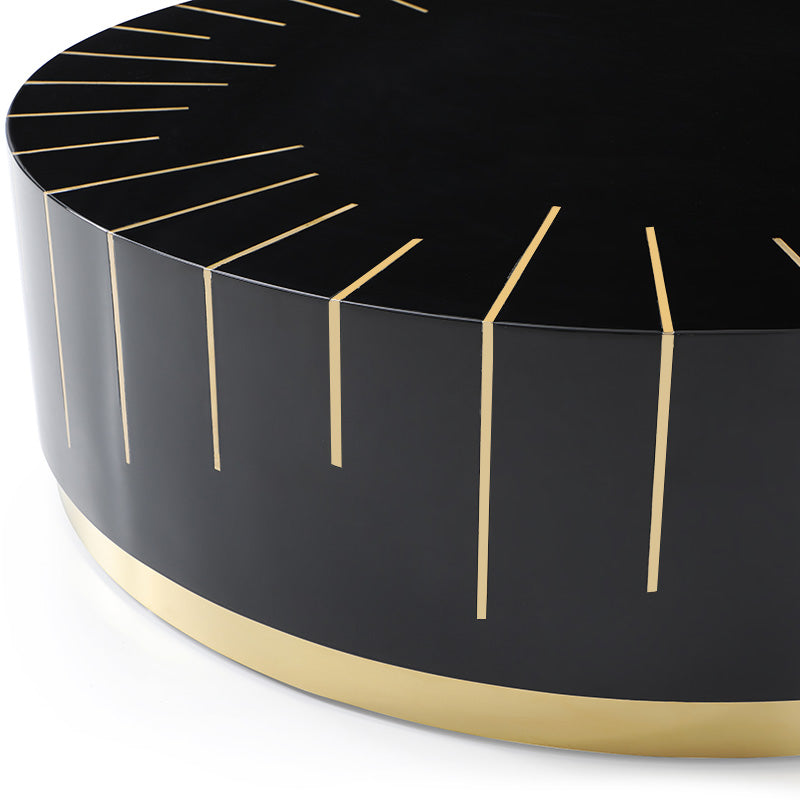 Lixra Circular Wooden Modern Coffee Table For Living Room