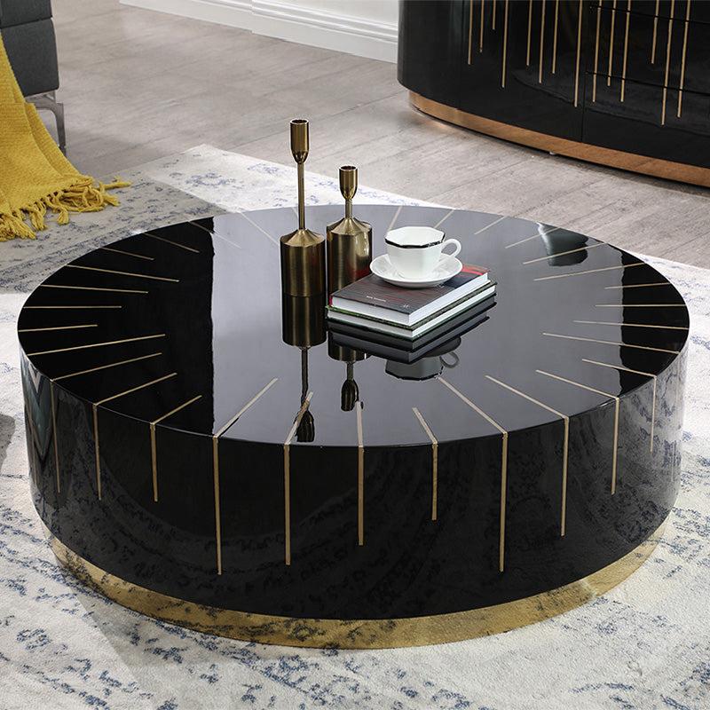 lixra Circular Wooden Modern Coffee Table for Living Room