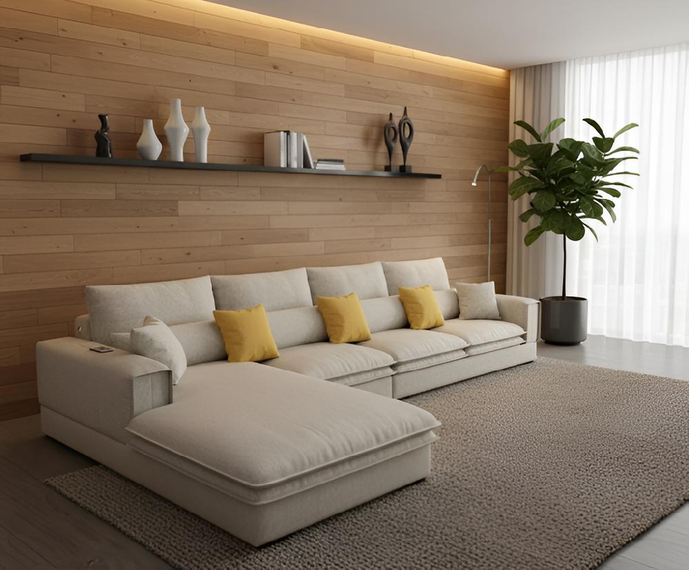 Lixra Classic Futuristic Designed Luxurious Fabric Sectional Sofa Set