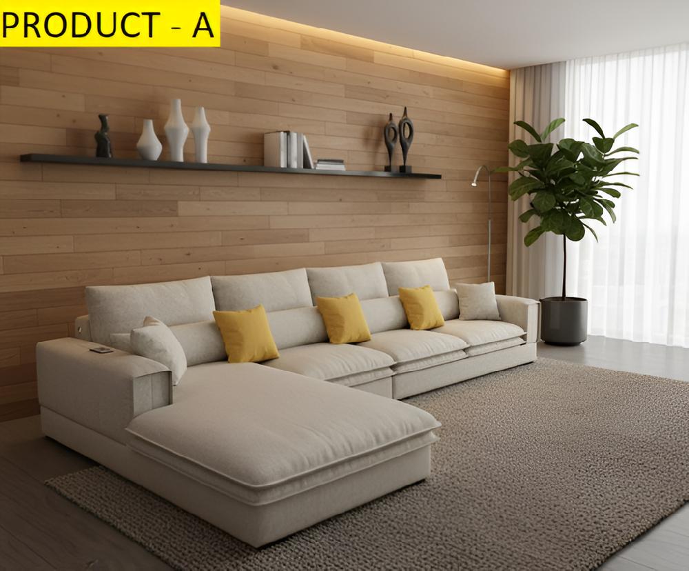 Lixra Classic Futuristic Designed Luxurious Fabric Sectional Sofa Set
