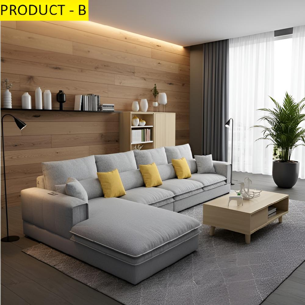 Lixra Classic Futuristic Designed Luxurious Fabric Sectional Sofa Set