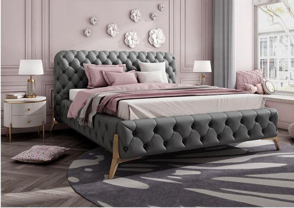 Lixra Concrete Superfluous Tufted Designed Leather Bed