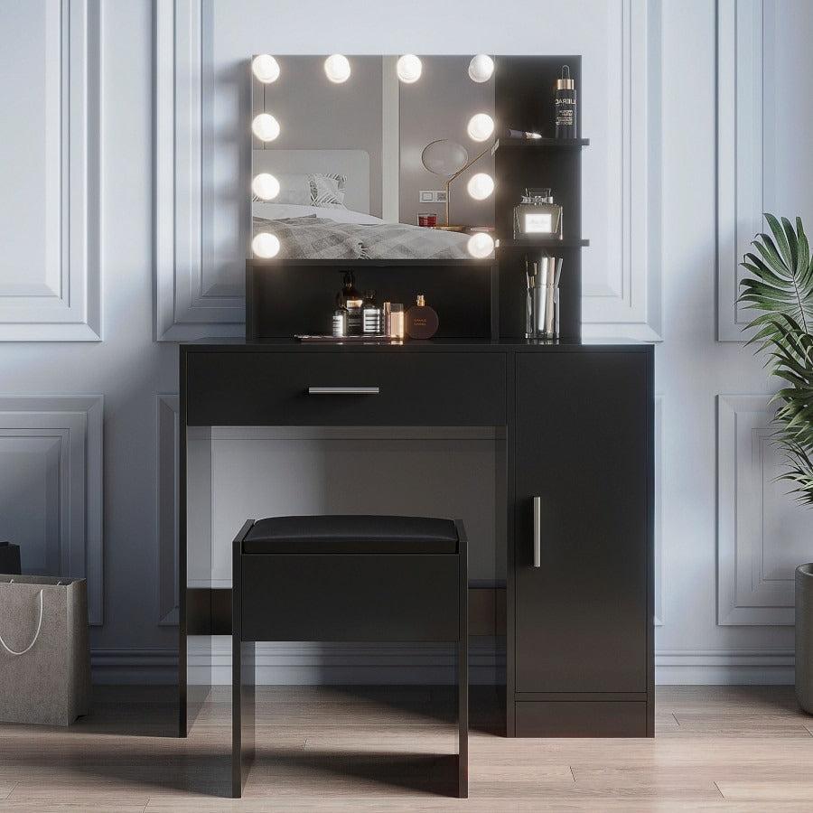Lixra Contemporary Alluring Design Solid Black Dresser Set