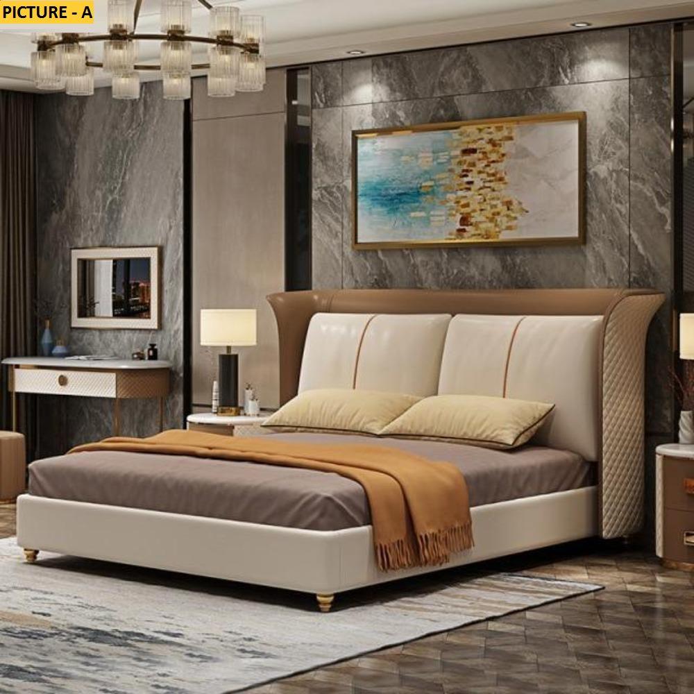 Lixra Contemporary Classic Luxurious Upholstered Leather Bed