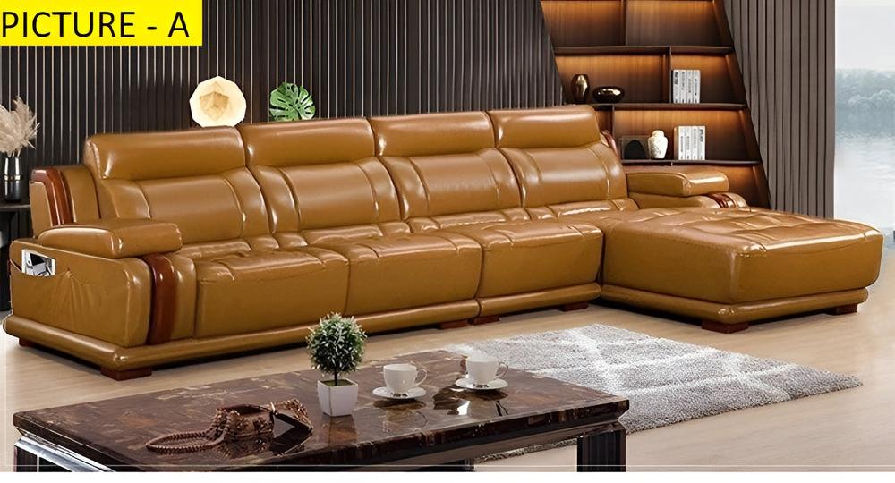Lixra Contemporary Design Luxurious Snugged Leather Sectional Sofa