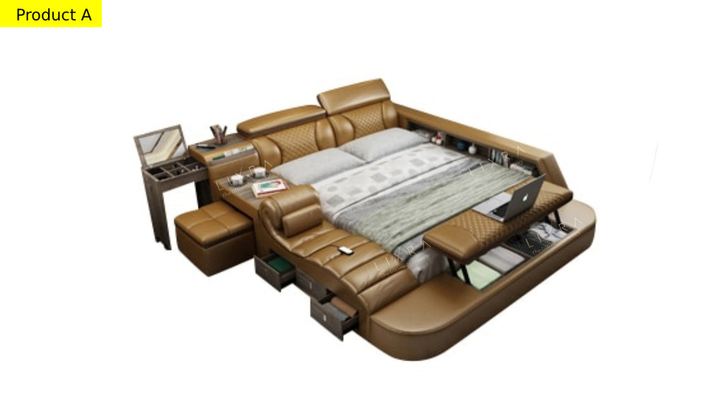 Lixra Contemporary Design Stunning Smart Leather Bed