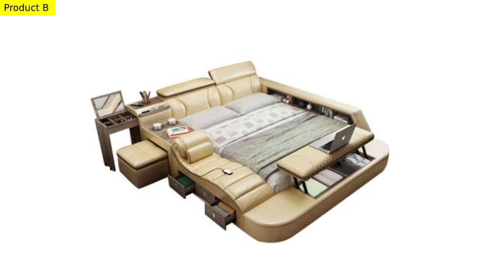 Lixra Contemporary Design Stunning Smart Leather Bed
