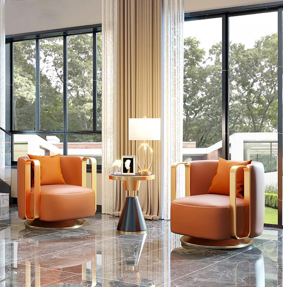 Lixra Contemporary Design Sumptuous Leather Accent Chair