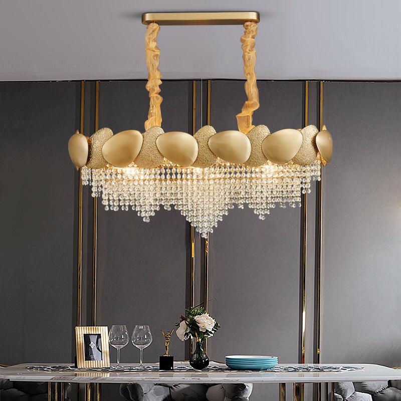 lixra Contemporary Gold Lustrous Crystal Chandelier