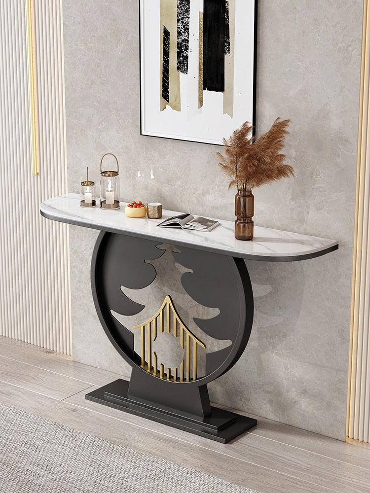 Lixra Contemporary Luxurious Marble Top Accent Table