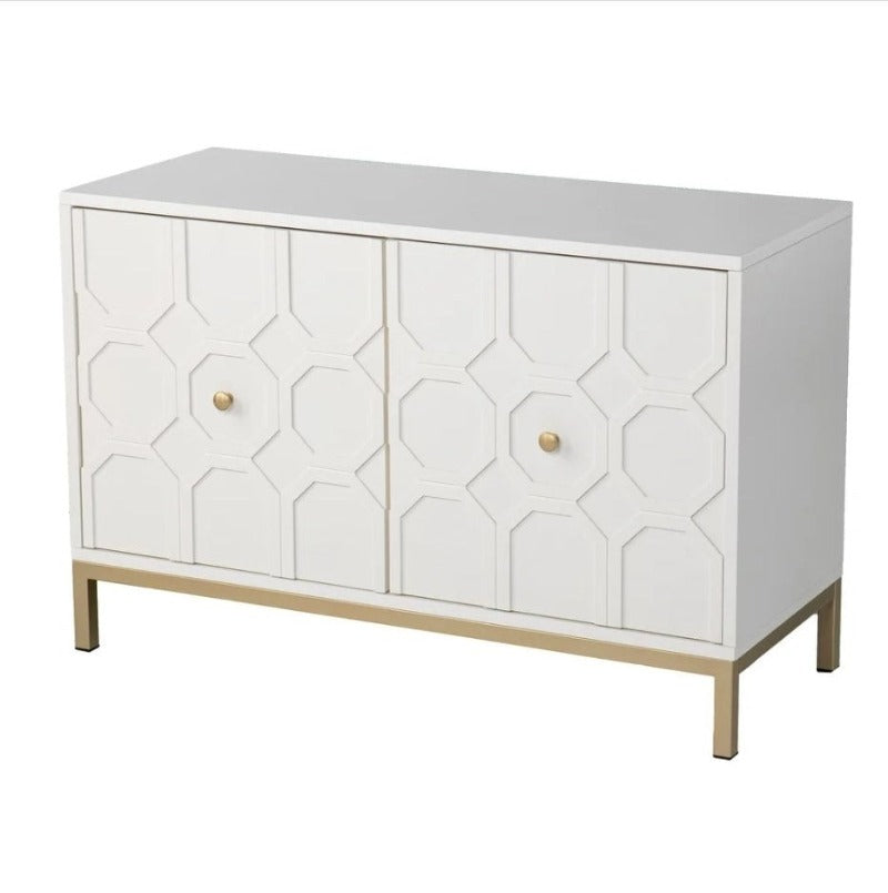 Lixra Contemporary Modern Wooden 2-Door Accent Cabinet