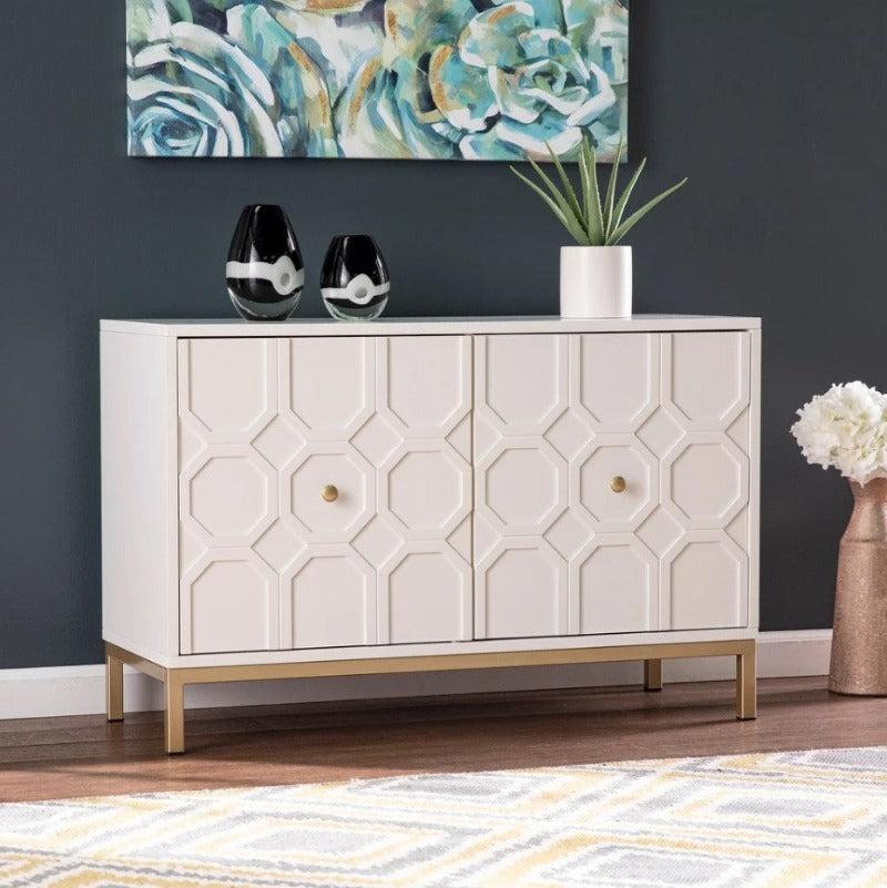 lixra Contemporary Modern Wooden 2-Door Accent Cabinet
