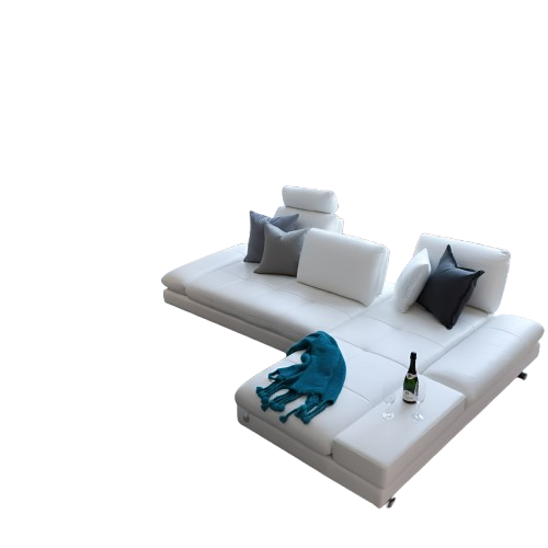 Lixra Contemporary Modernistic Look L-Shaped Leather Sectional Sofa Set