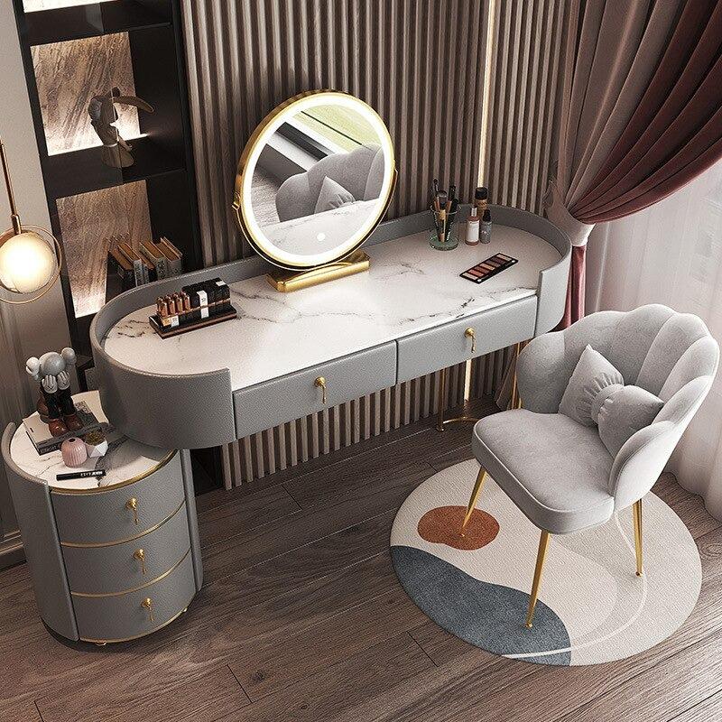 Lixra Contemporary Style Marble Table-Top Dresser Cabinet