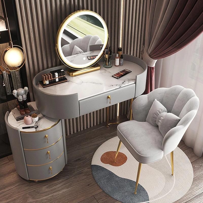 lixra Contemporary Style Marble Table-Top Dresser Cabinet