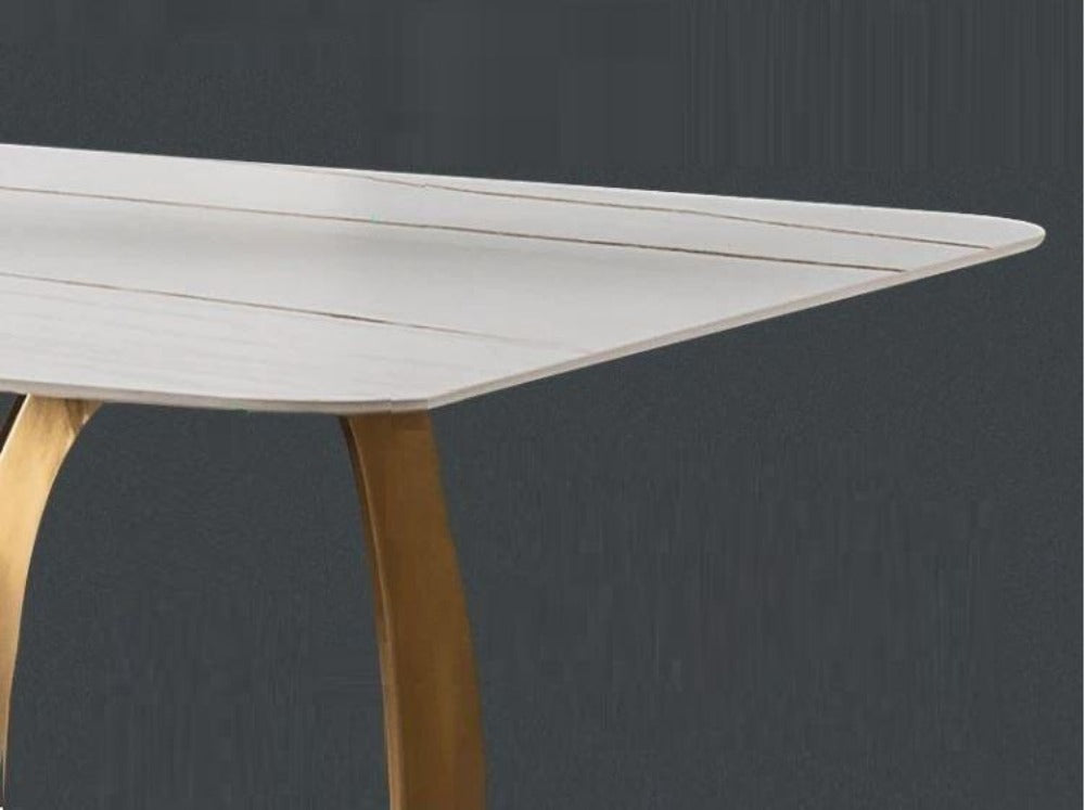 Lixra Conventional Rectangular Marble Dining Table Set