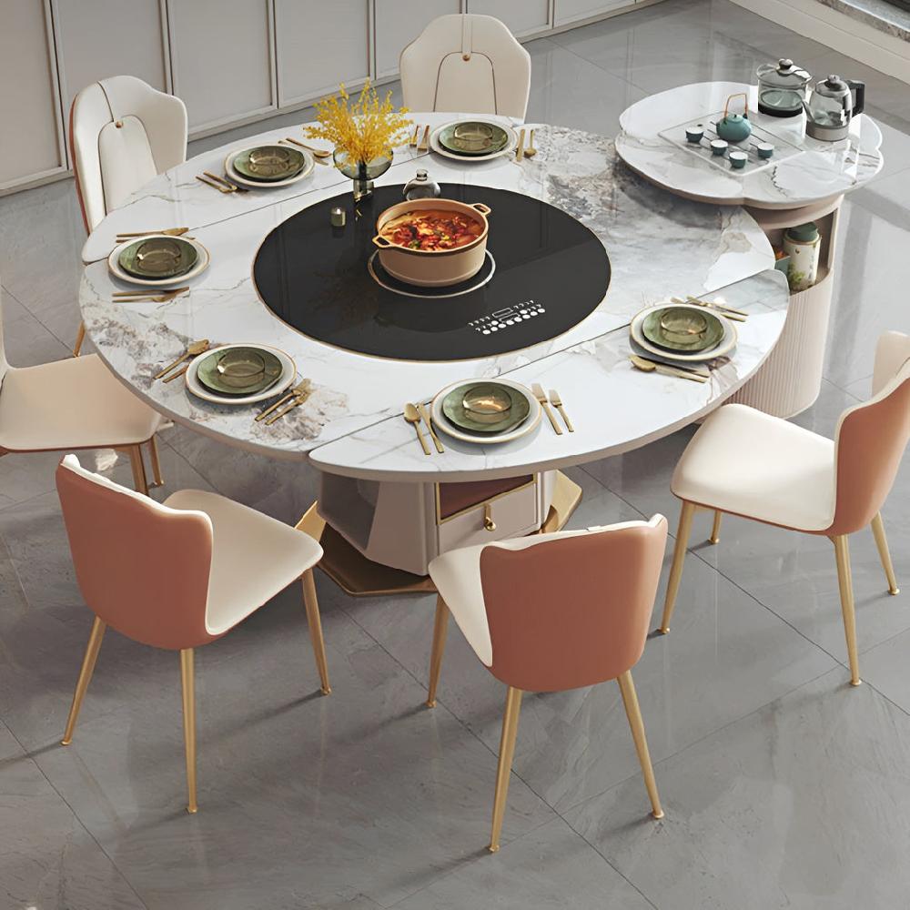 lixra Convertible Sumptuous Induction Dining Table Set
