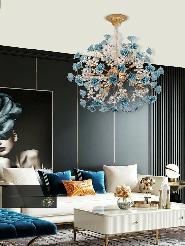 Lixra Crafted Petal Chandelier With Gleaming Lights