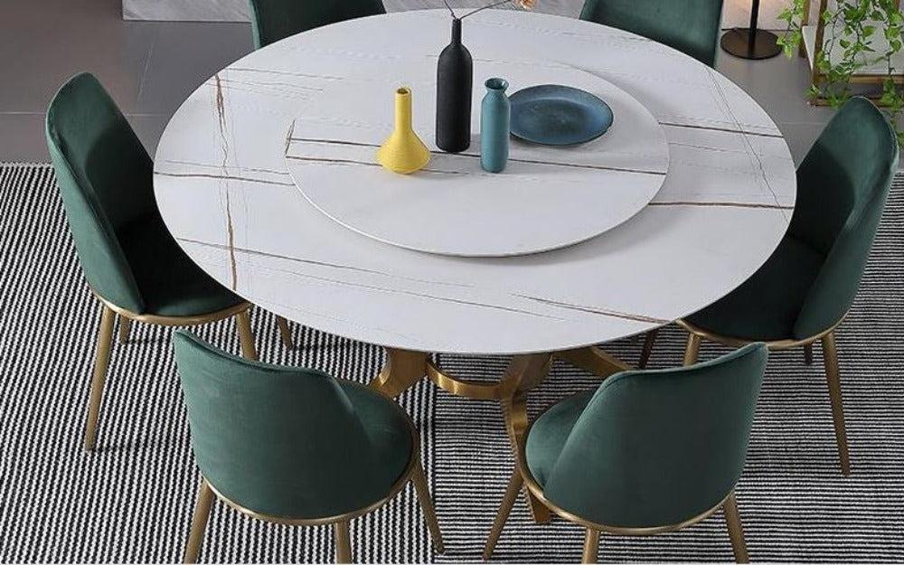 Lixra Creative Designed Marble-Top Dining Table Set