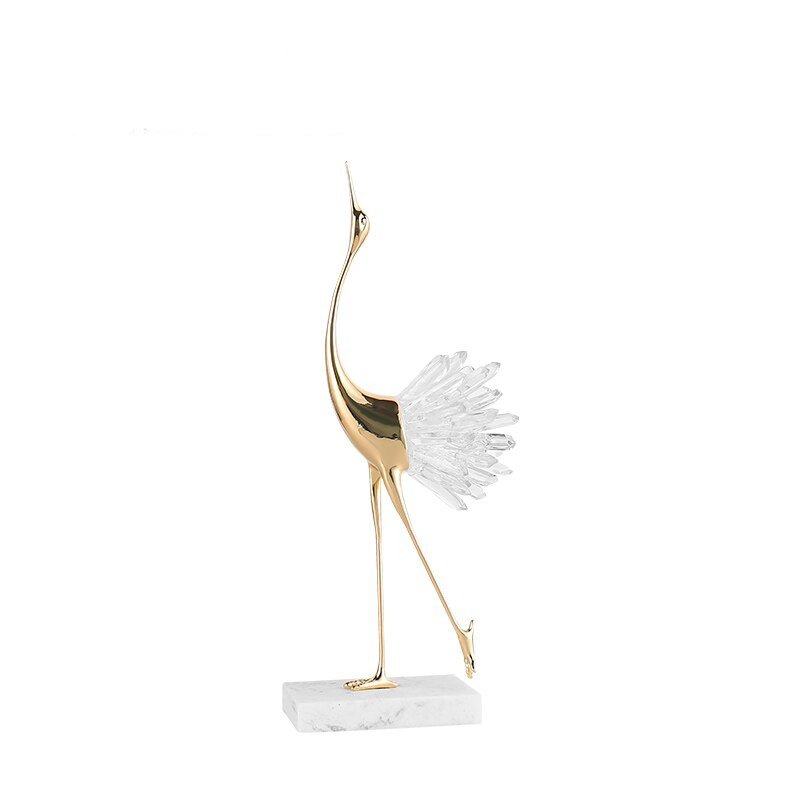 Lixra Creative Resin Ornaments Crystal Showpiece In White And Gold Finish
