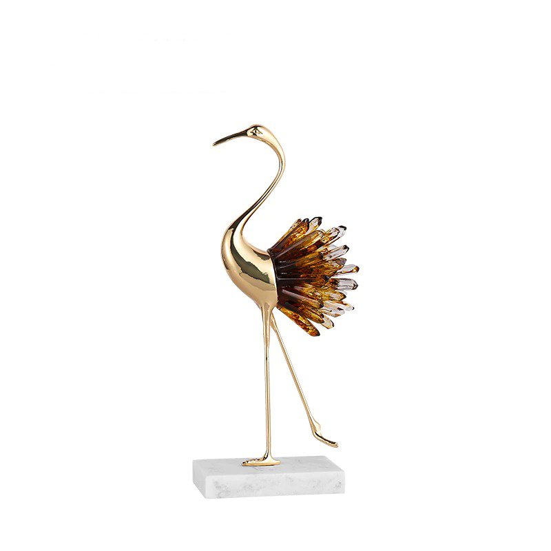 lixra Creative Resin Ornaments Crystal Showpiece In White And Gold Finish