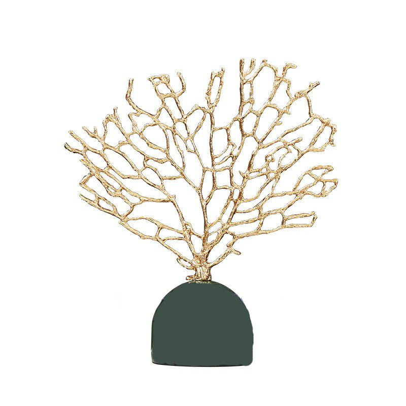 Lixra Creativity Marble Metal Tree Handicraft Showpiece