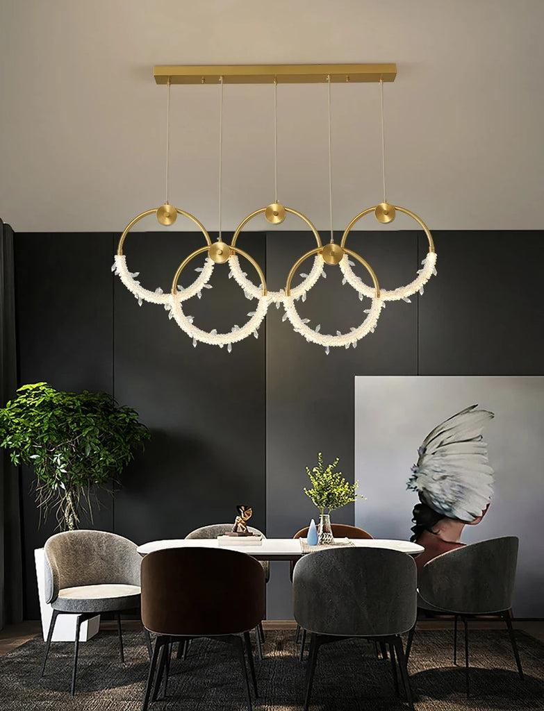 Lixra Cutting-Edge 5 Light Head Crystal Pendant Light