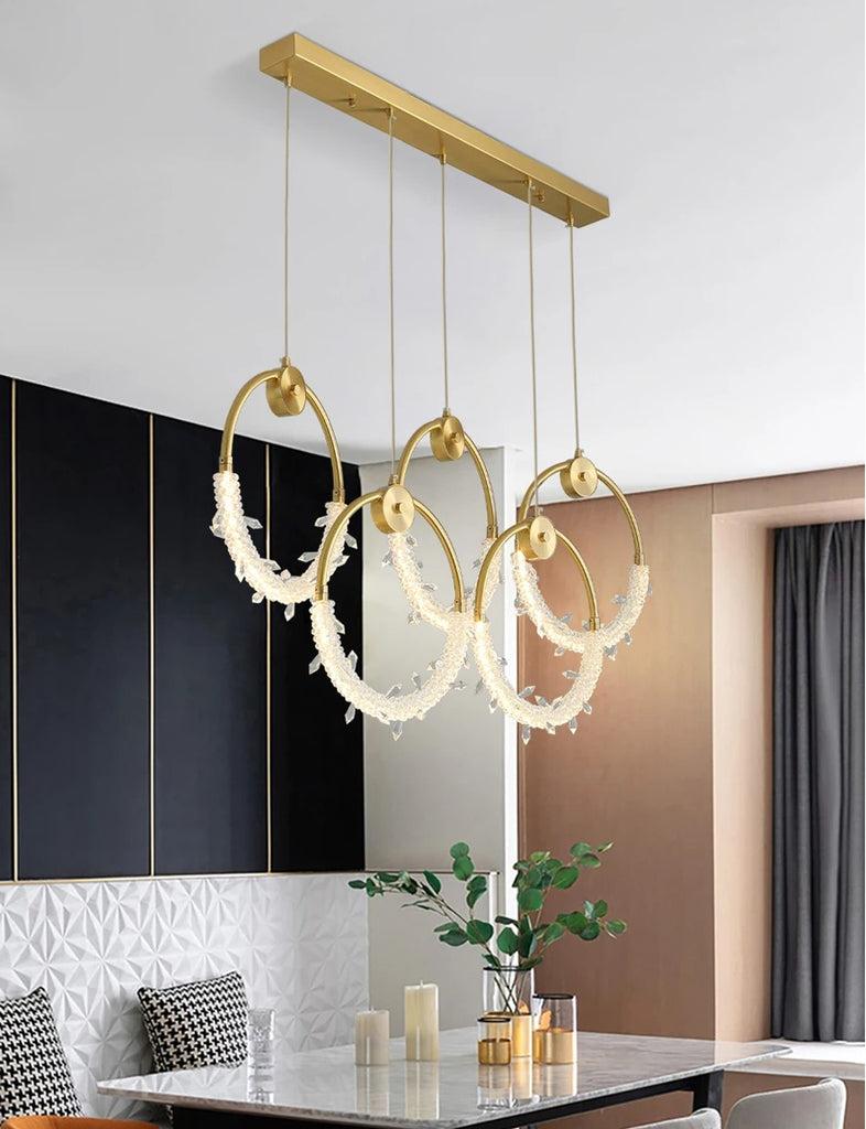 Lixra Cutting-Edge 5 Light Head Crystal Pendant Light