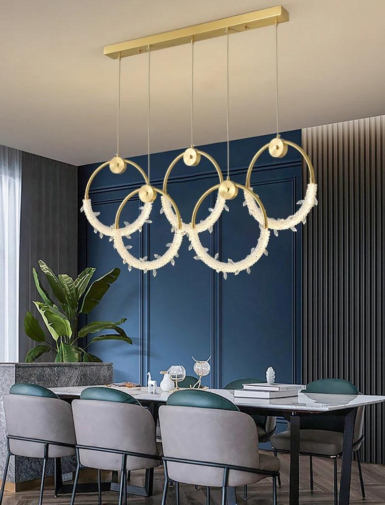 lixra Cutting-Edge 5 Light Head Crystal Pendant Light