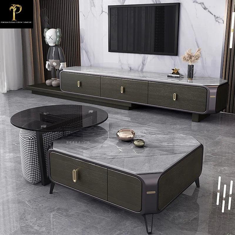 lixra Dynamic Design Duo Retractable TV Stand And Modular Coffee Table Set