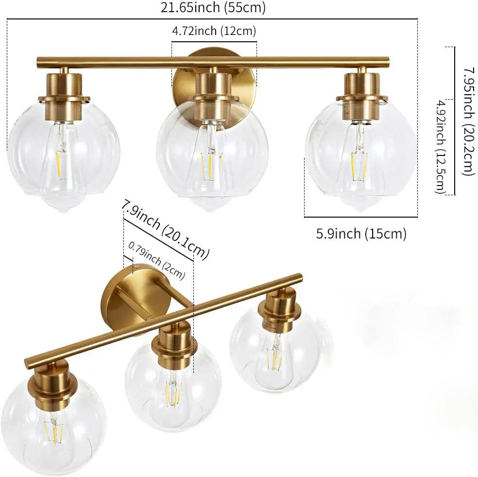 lixra Elegance In Brass Moisture-Proof Vanity Light