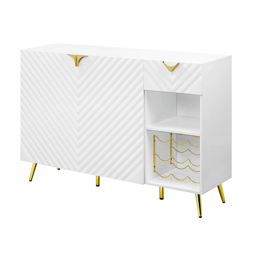 Lixra Elegant Gold-Plated Dining White Buffet Table