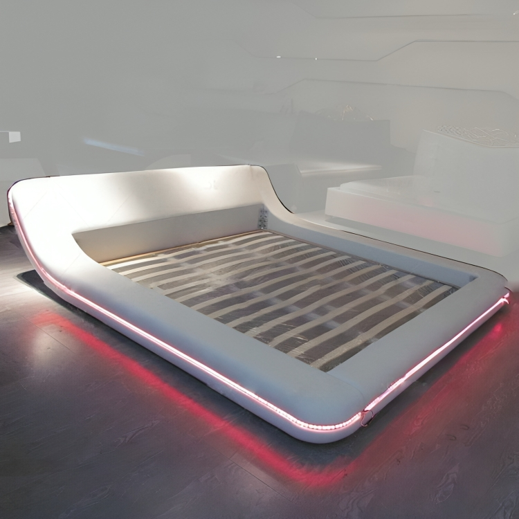 Lixra Elementary Design Leather Bed With LED Lights