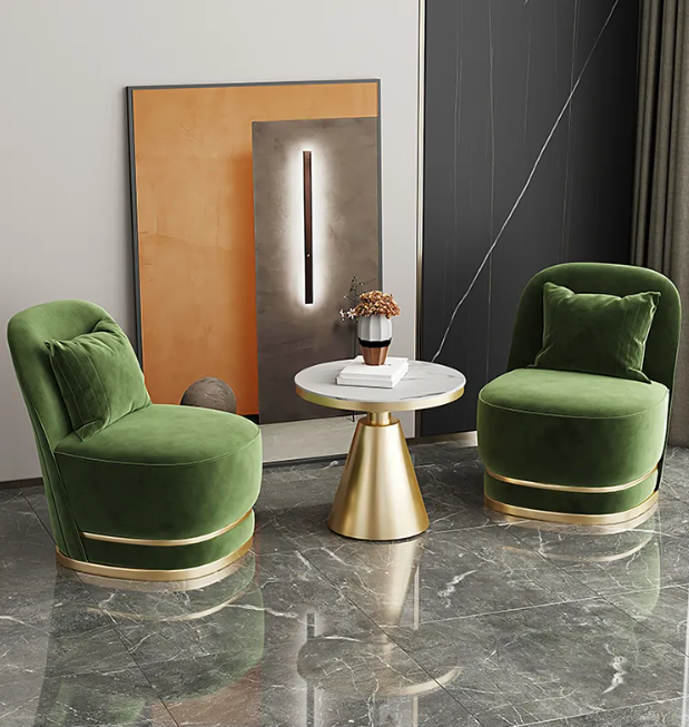 Lixra Embroidered 360 Spinning Accent Chair Set Of 2