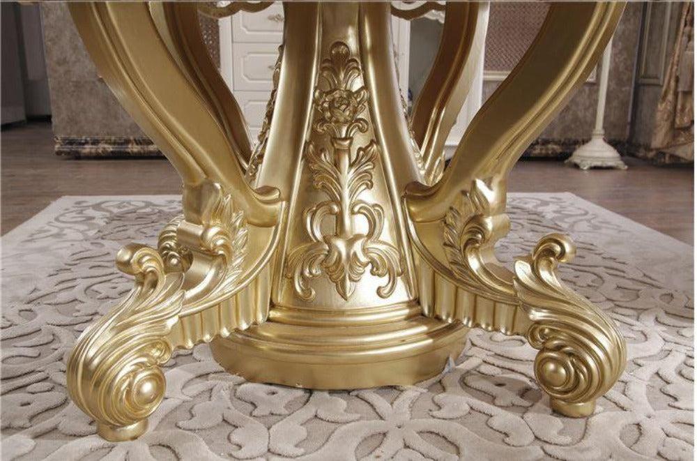 Lixra European Marble Brusten Classic Round Dining Table