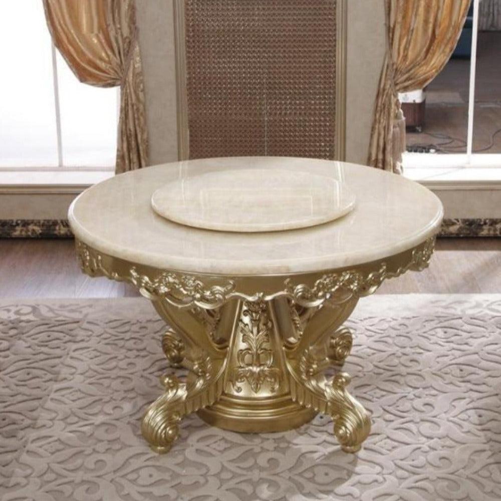 lixra European Marble Brusten Classic Round Dining Table