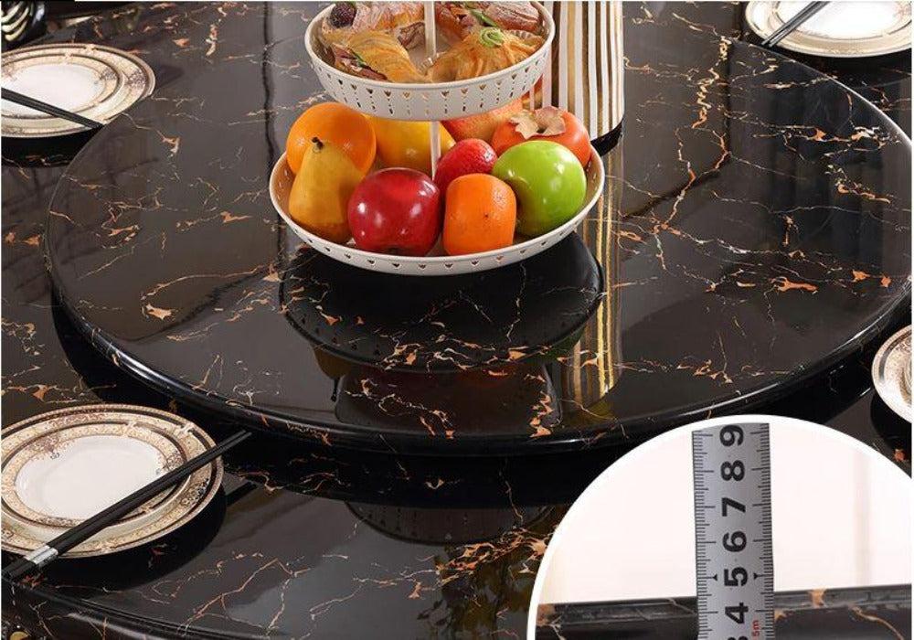 Lixra European Marble Wooden Dining Table Set For 6