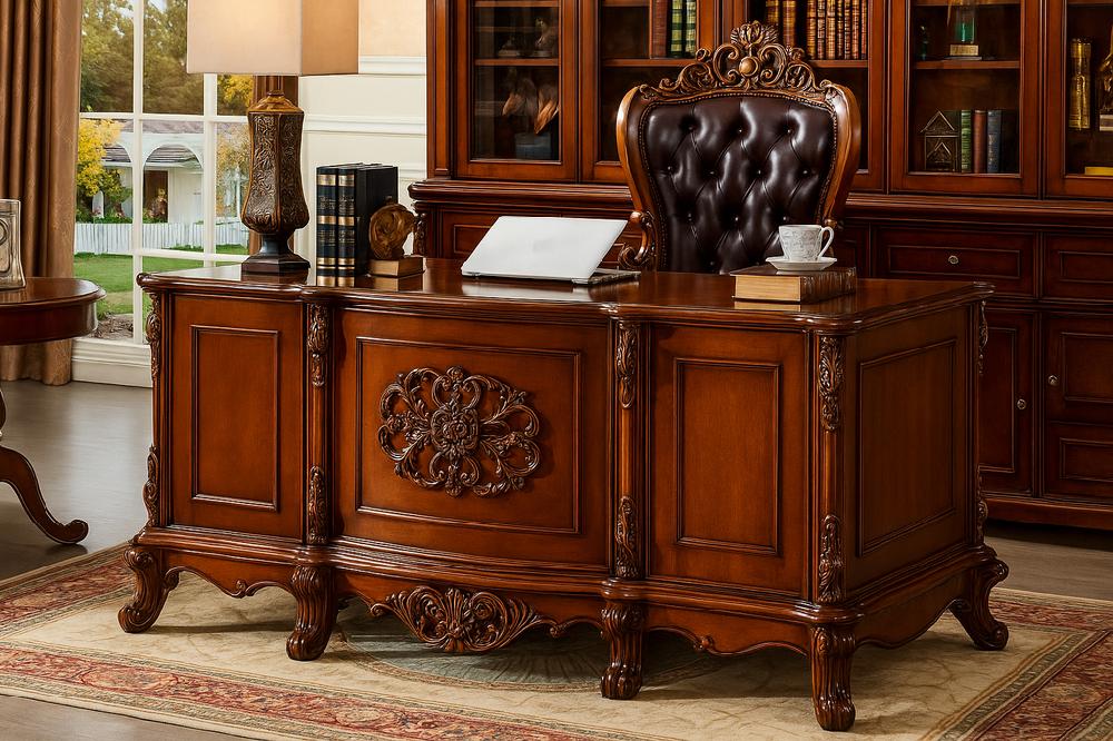 Lixra European Style Wooden Computer Desk For Office