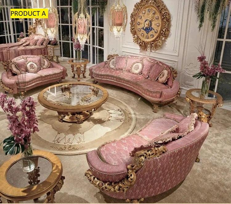 Lixra European Vintage Liville Wooden Sofa Set Of 3