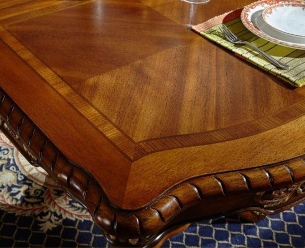 Lixra European Wooden Rectangular Dining Table Set Of 7
