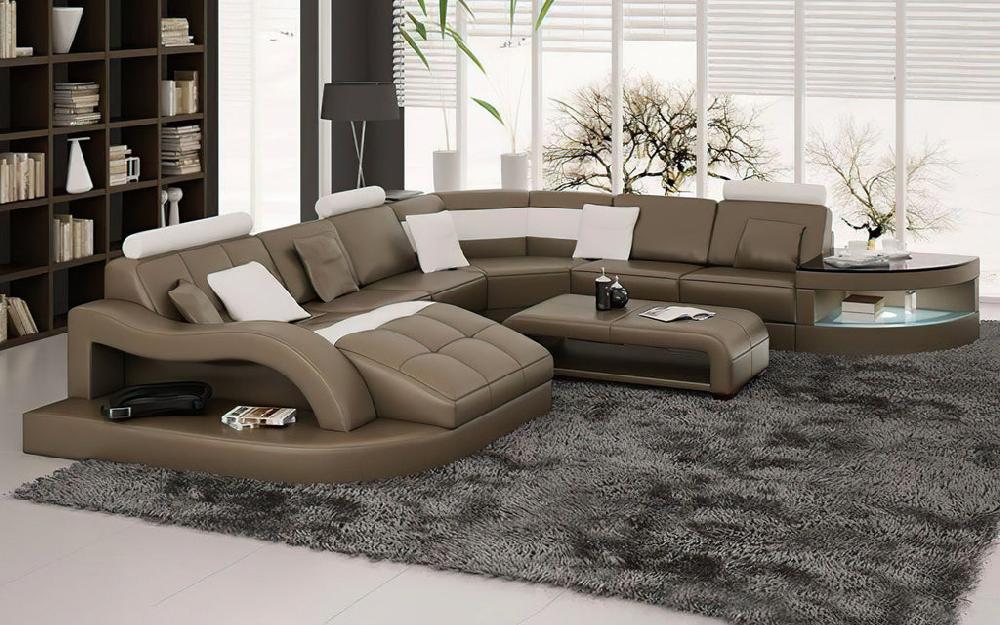 Lixra Exclusive Design Comfy Leather Sectional Sofa
