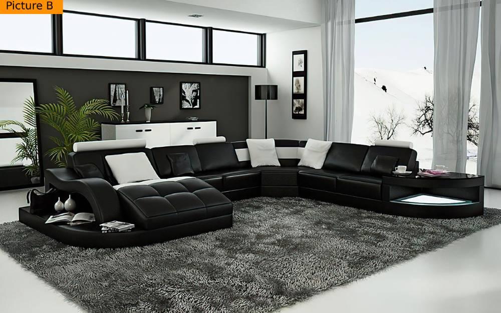 Lixra Exclusive Design Comfy Leather Sectional Sofa