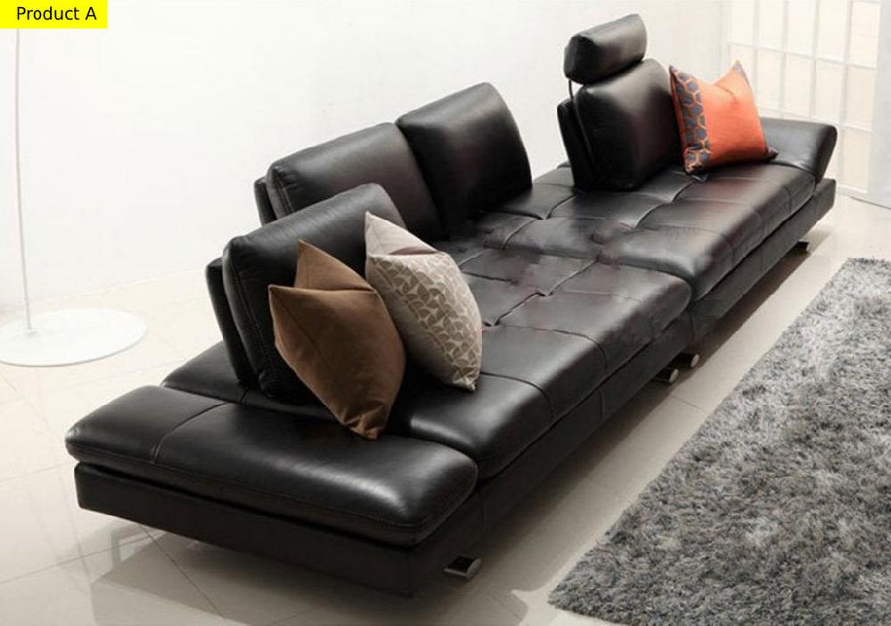 Lixra Exquisite Leather Modest Cushioned-Seated Sectional Sofa