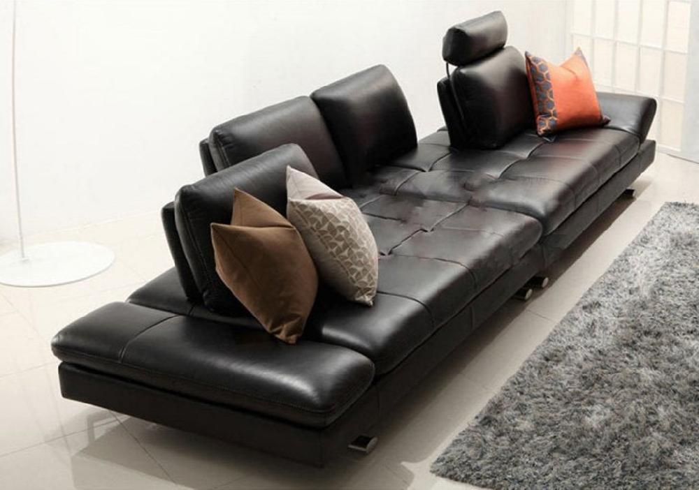lixra Exquisite Leather Modest Cushioned-Seated Sectional Sofa