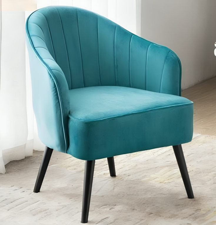 Lixra Fabric Upholstered Accent Chair With Wooden Legs