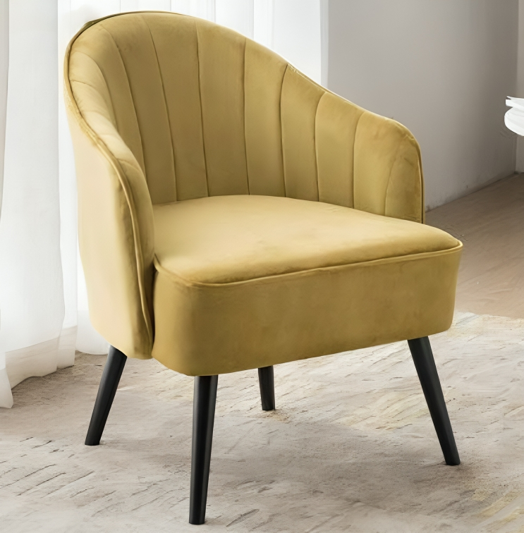 Lixra Fabric Upholstered Accent Chair With Wooden Legs