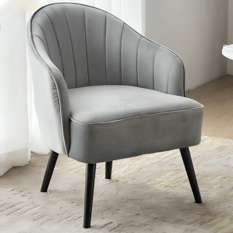 Lixra Fabric Upholstered Accent Chair With Wooden Legs